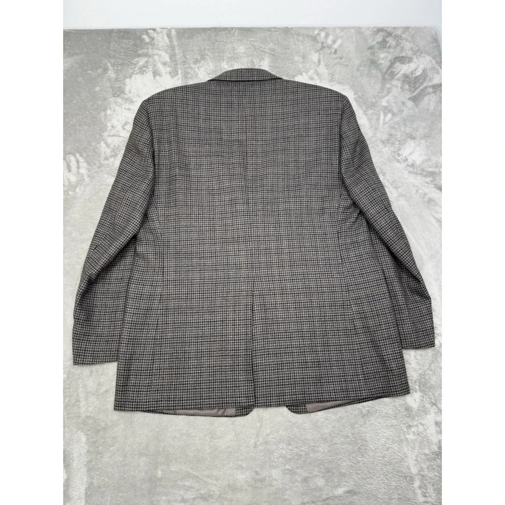 Vintage Ralph Lauren Wool‎ Blazer Jacket Mens 43R Houndstooth Plaid Sport Coat